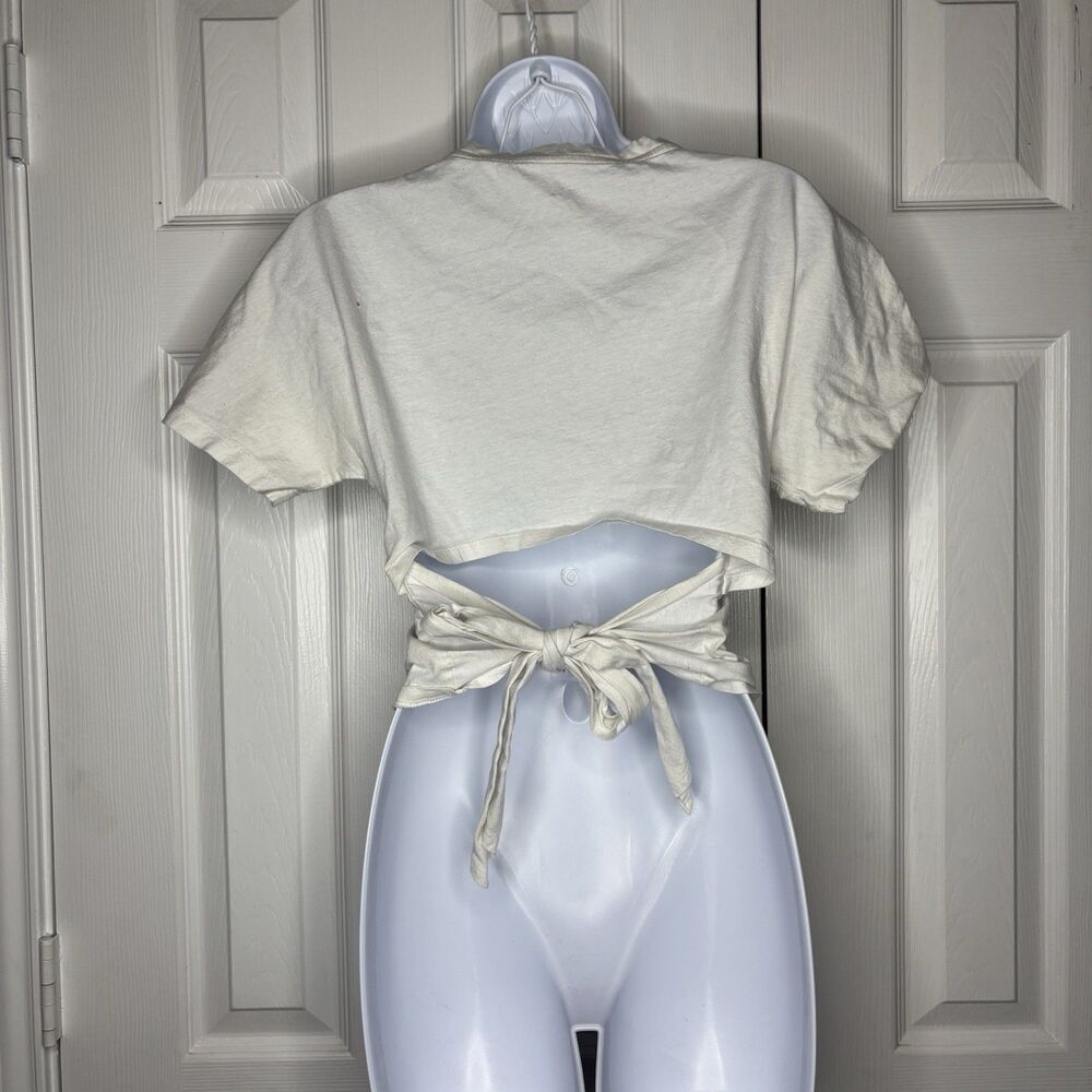 XS Daydreamer LA Women’s Cropped Tee White Short Sleeve Casual Top